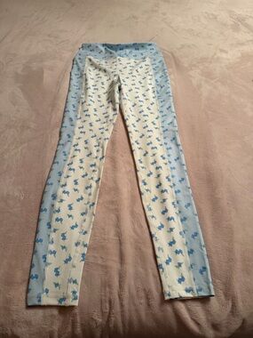 Shabby Chic Light Blue Floral Panel Jeggings